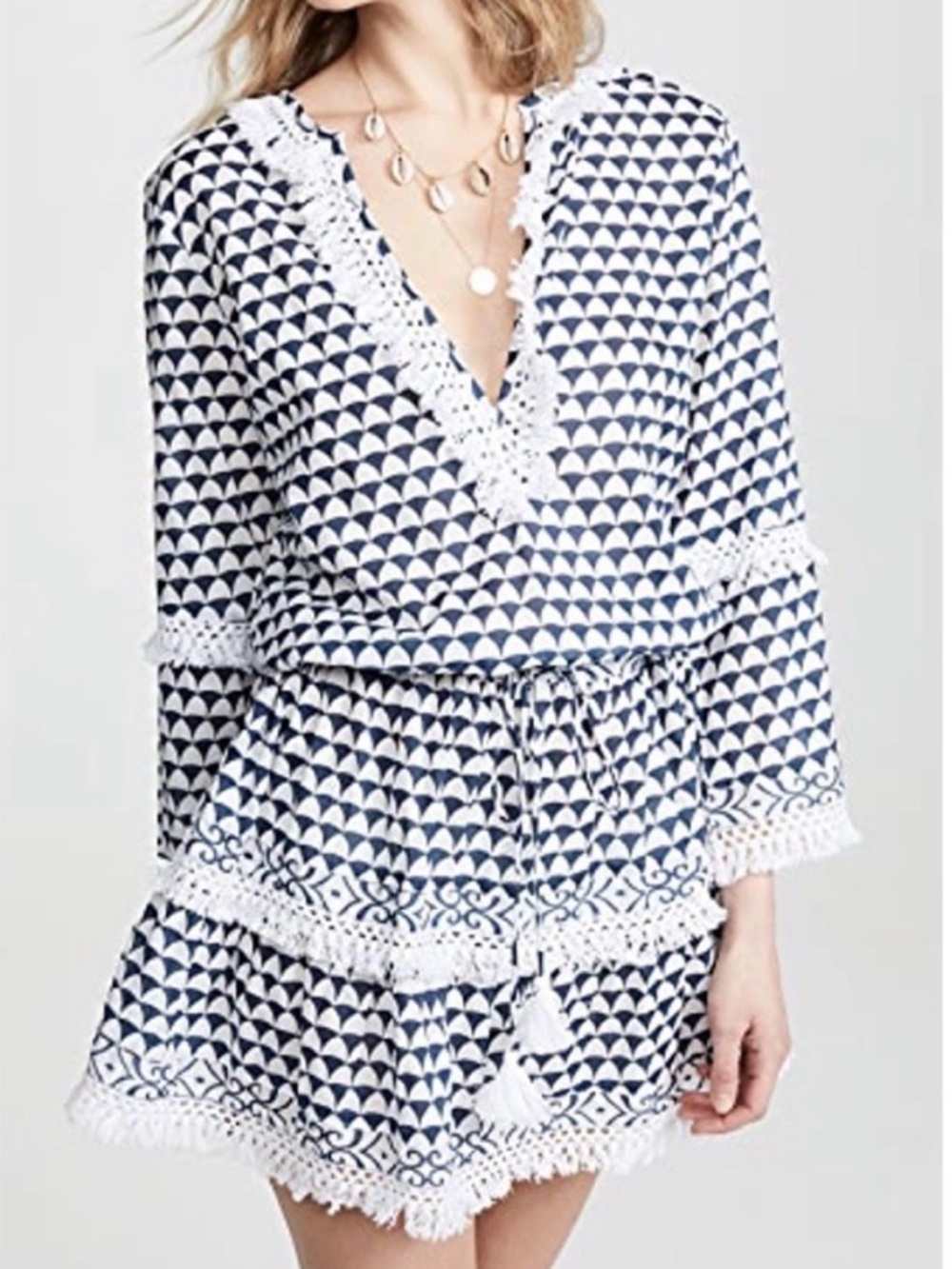 Melissa Odabash Claudia Riviera Cotton Swim Coverup Dress Small.